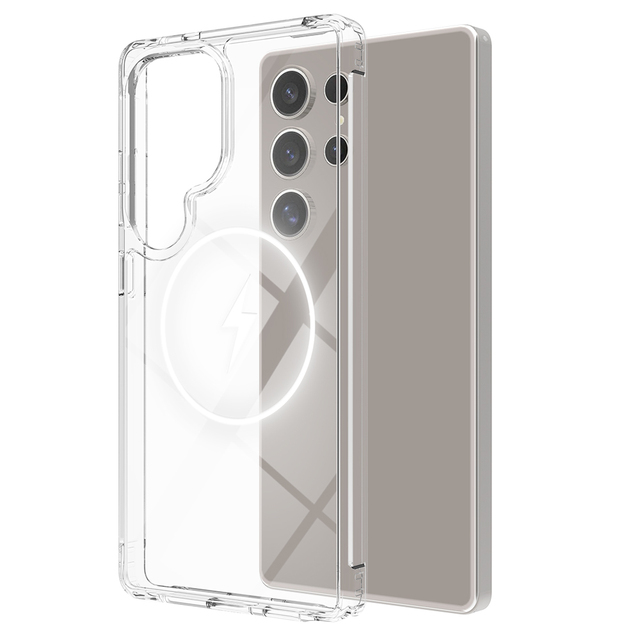 Crystal Clear Magnetic Hard Clear Case for Samsung Galaxy S25 Edge Anti Yellow Clear Case for Galaxy S25 S24 S23 Ultra plus