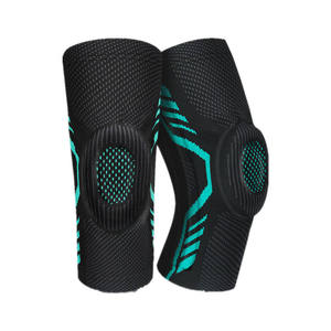 Genouillère de compression en tissu tricoté 3D, haute élasticité, respirante, durable, antidérapante, avec coussinets en silicone anti-choc - Product Image 6