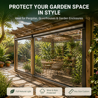 Persianas enrollables impermeables para exteriores, transparentes, automáticas, de tela con cremallera, para terraza, balcón, patio, ventana francesa.