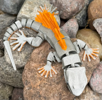 Modèle de lézard imprimé en 3D avec articulations mobiles, imprimé en PLA, personnalisable et disponible pour l'achat en gros