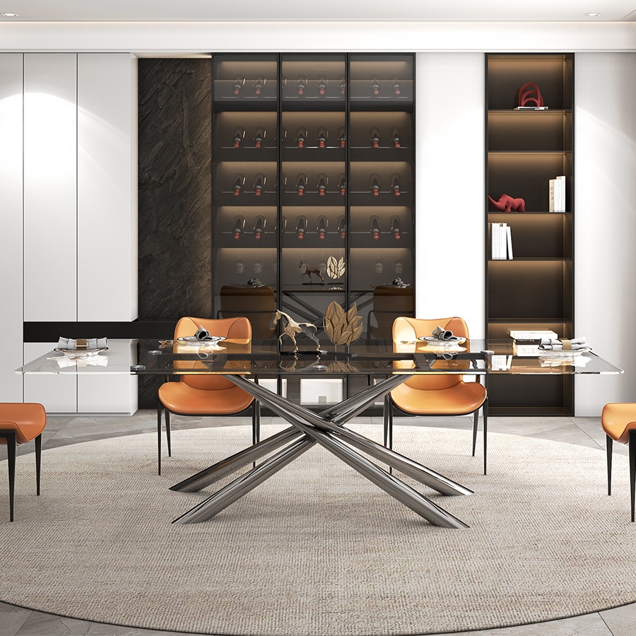 【あーき】X-base Smoked Glass Table Smoked Glass Dining Tables - Stylish & Durable Designs
