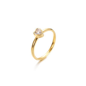 2026 nouvelle mode femmes en forme de coeur cristal Zircon en acier inoxydable anneau mode or bijoux de mariage <span class=keywords><strong>Couple</strong></span> coeur anneaux cadeau - Product Image 6