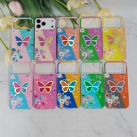 Coque de téléphone motif floral papillon pour iPhone 17 Pro Max 16 15 14 13 12 7, Housse de protection pour Samsung S26 Huawei Redmi 14C Oppo Vivo