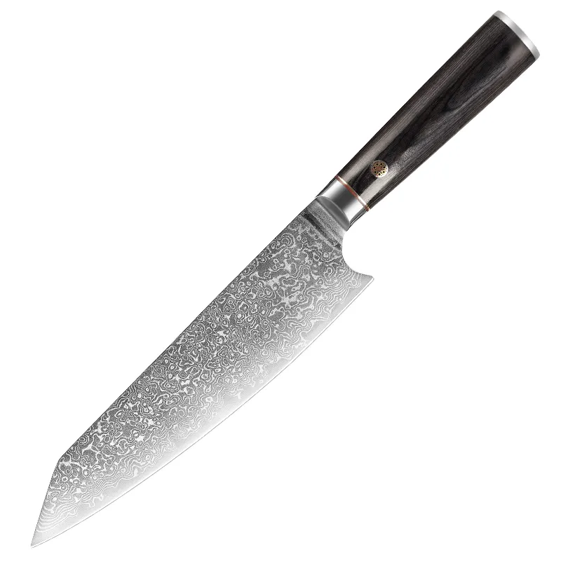 Couteau de chef Kiritsuke 8 pouces Damas VG10 Super Steel 67 couches de couteaux de cuisine en acier inoxydable à haute teneur en carbone