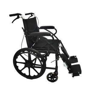 Silla de ruedas manual ligera con freno en U y soporte para muslos para uso de movilidad en personas mayores y con discapacidad - Product Image 3