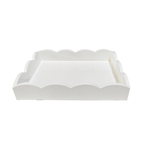 Customized Design Lacquer Tray MDF Wooden Scalloped Lacquer Tray