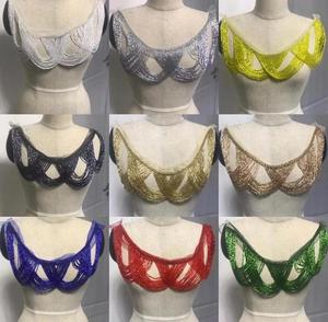 Bán buôn đính cườm tua rìa và Trims Bridal Wedding Evening DRESS Rhinestone cổ áo đường viền cổ áo đính - Product Image 1