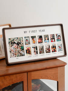 Regalo <span class=keywords><strong>de</strong></span> <span class=keywords><strong>Cumpleaños</strong></span> para Bebés <span class=keywords><strong>de</strong></span> <span class=keywords><strong>1</strong></span> <span class=keywords><strong>Año</strong></span> (12 Meses), Creativo, DIY, Conmemorativo, <span class=keywords><strong>de</strong></span> Madera Maciza, Rectangular, para Registrar el Crecimiento Infantil, Tamaño A3/A4 - Product Image 1