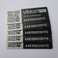 Código QR Números de identificación de serie grabado SS placa de identificación etiqueta del producto grabado metal acero inoxidable logotipo placas de nombre