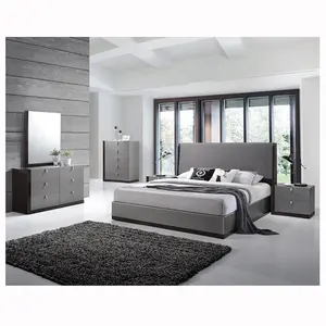 现代豪华家具卧室MHAA005木床梳妆台卧室套装
