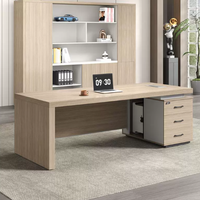 Nuevo Escritorio de Oficina Moderno y Sencillo para una Persona con Silla Ejecutiva, Escritorio Financiero para Supervisor, Gerente, Ejecutivo, Escritorio de Madera