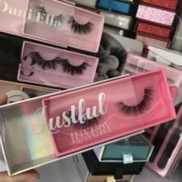 Boîte d'emballage de faux cils avec logo personnalisé étui à cheveux synthétiques de marque privée pour faux cils vaporeux à pointes cils épais