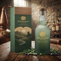 Bouteille en verre super-flint de 500 ml pour whisky, spiritueux, bourbon, scotch, vide, vente en gros, emballage personnalisé, fournisseur OEM d'usine