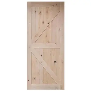 Puertas de Granero interiores corredizas de madera maciza de pino nudoso personalizadas de fábrica