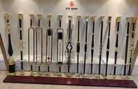 Vente en gros de balustres d'escalier en aluminium-magnésium gris brossé de luxe, en laiton, pour garde-corps intérieur