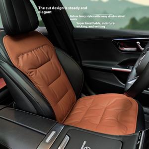 Cojín y respaldo de asiento de coche Premium para todas las estaciones, accesorio Interior de verano de estilo Universal de cuero de una sola pieza de gama alta - Product Image 1