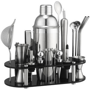 आधुनिक और सरल चीन बार शेकर कॉकटेल शेकर उपकरण 23 टुकड़े स्टेनलेस स्टील डिचेबल अंडाकार ऐक्रेलिक स्टैंड - Product Image 2