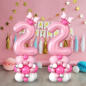 <span class=keywords><strong>Torre</strong></span> de Globos Rosa Número 2 de 40 Pulgadas, Decoraciones <span class=keywords><strong>para</strong></span> el 2º Cumpleaños de Niñas, Decoración <span class=keywords><strong>para</strong></span> Baby Shower - Product Image 2
