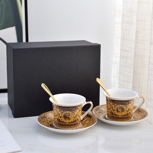Customized New Design Western European Luxury Straight Body and Flare Mouth Porcelain <b>Tea</b> <b>Cup</b> and Bone China Coffee <b>Set</b> - Product Image 4