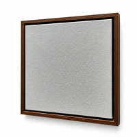 Cadre flottant en bois foncé 30x30cm, toile de coton et lin vierge 420 GSM tendue et prête à accrocher pour la peinture, vente en gros