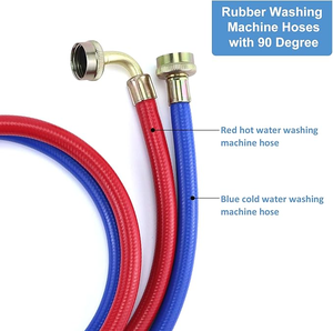 Wholesale Rubber Reinforced Washing Machine Inlet Hose Red and Blue Washer Supply Line Washing Machine Hoses - Product Image 2