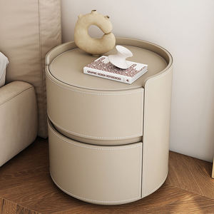 Mesa <span class=keywords><strong>de</strong></span> <span class=keywords><strong>Noche</strong></span> Creativa Minimalista <span class=keywords><strong>de</strong></span> Cuero para Dormitorio Pequeño, Mueble Moderno <span class=keywords><strong>de</strong></span> Acero Inoxidable para Almacenamiento en Sala <span class=keywords><strong>de</strong></span> Estar - Product Image 2