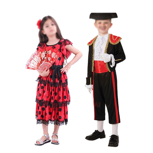 Robes de <span class=keywords><strong>danseuse</strong></span> <span class=keywords><strong>flamenco</strong></span> espagnole pour enfants pour Halloween, <span class=keywords><strong>costume</strong></span> de déguisement en polyester en stock - Product Image 1