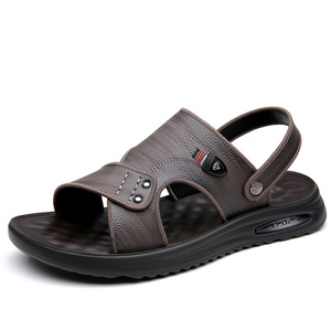 Sandalias Cruzadas para Hombre, de Cuero Genuino, Punta Abierta, Suela de Goma Antideslizante, Estilo Deportivo Casual - Product Image 5