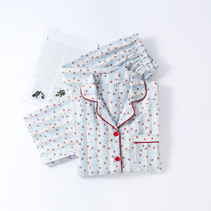 <span class=keywords><strong>Pigiama</strong></span> scozzese in garza di puro cotone in puro cotone stile pastorale traspirante e morbido per la fornitura di ODM primavera autunno estate - Product Image 2