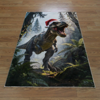 Polyester Faux Rabbit Fur Rug Printed Room Carpet Children Play Rugs Custom Designs Christmas Usage