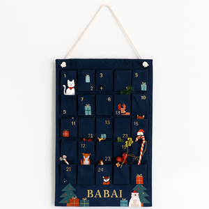 Calendario <span class=keywords><strong>de</strong></span> Adviento <span class=keywords><strong>de</strong></span> Tela Resistente con 24 Bolsillos <span class=keywords><strong>de</strong></span> Almacenamiento con Cierre para Actividades <span class=keywords><strong>de</strong></span> Cuenta Regresiva Navideña, Decoración <span class=keywords><strong>de</strong></span> Pared para el Hogar, Organizador Navideño - Product Image 1