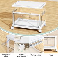 Bacs de rangement alimentaire pliables en plastique transparent à 4 niveaux, empilables, 40-50L, avec couvercle magnétique |   Organisateur moderne pour placard et chambre à coucher