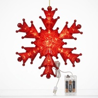 LED Warmweiße Plastik-Spiegel-Schneeflocken-Hängelampe USB-Betrieben 3 Stück Schneeflocken-Ornament 30CM Guangdong Weihnachtsdekoration
