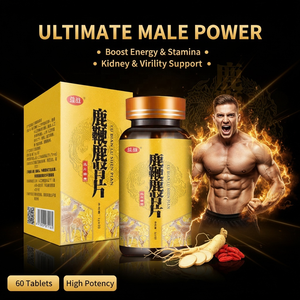 Hertenkruiden Nierextract & Ginseng Tabletten voor Volwassen Mannen, Energie & Vitaliteit Ondersteuning met Goji-bessen - Product Image 1