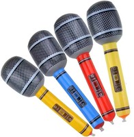 Microphones gonflables Joyee avec logo personnalisé, 24/35 cm, jouets de microphone de concert, décorations de fête musicale, jouet de piscine gonflable pour enfants