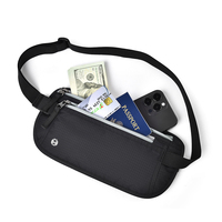 Sac banane sport de haute qualité en tissu coton avec protection RFID, étanche, antivol, porte-cartes d'identité et passeport, pochette pour téléphone