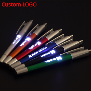 Presione la punta de la pluma giratoria luminosa colorida Led para tocar la pantalla El bolígrafo de luz Led multifunción puede ser un logotipo personalizado - Product Image 1
