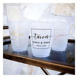 Vasos Personalizados para Recepción de Boda, Impresión Digital en Plástico, Estilo Romántico, Pedido al por Mayor, OEM - Product Image 5