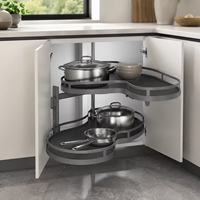 TKK Organisateur de rangement de cuisine rotatif à 2 niveaux en métal, support amovible pour armoire de cuisine