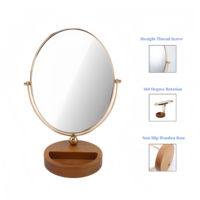 Cermin Modern Berkualitas Tinggi dengan Bingkai Oval Desain Baru Harga Grosir Baki Penyimpanan Bingkai Logam