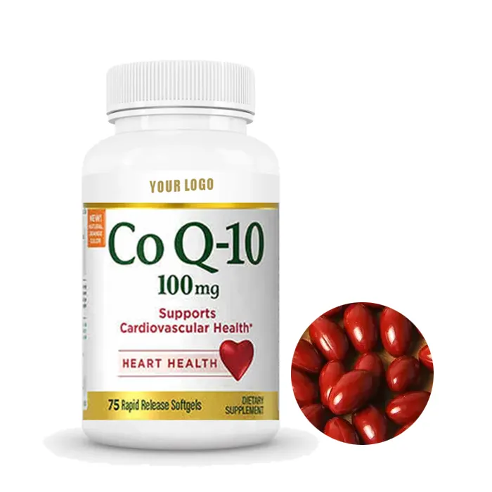 Capsules de coenzymes q10 en vrac de marque privée OEM capsule de coenzyme q10 soluble dans l'eau