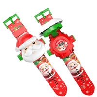 Montre de projection de Noël pour bébé, jouet éducatif intelligent lumineux, montre pour enfants Père Noël, cadeau de vacances