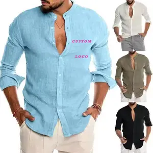 Hawaisches hemd Herren Leinenhemd hemd Hülse Hülse Freizeitluxus Hülse Baumwolle elegantes Hemd Hülse