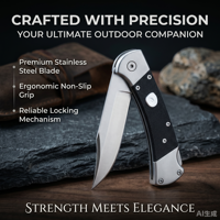 Couteau pliant EDC léger et durable, adapté au camping