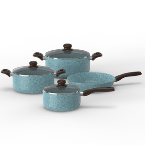 Juego de Utensilios de Cocina de 7 Piezas con Revestimiento de Piedra, Aluminio Forjado Antiadherente <span class=keywords><strong>para</strong></span> Inducción y Gas, Venta al Por Mayor - Product Image 2