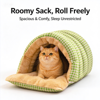 Lit-canapé pour chat, lavable en machine, adapté aux cages, anti-odeurs, coussin rond doux pour chatons, petit et portable pour l'anxiété