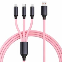 Promoción, Nuevo Cable de Carga Rápida 3 en 1 de 3A, 5 Colores Disponibles, Cable de Silicona Líquida Suave para Transferencia de Datos, Compatible con IOS/Android/USB-C