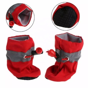 4 pz/set invernali impermeabili per cani da compagnia scarpe antiscivolo con suola morbida calzature spesse calde per piccoli gatti cani calzini stivaletti - Product Image 4