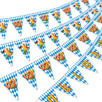 Nouveau produit transfrontalier : Guirlandes décoratives en papier pour l'Oktoberfest, drapeaux de fête de la bière, ornements de bannière pour le festival de la bière