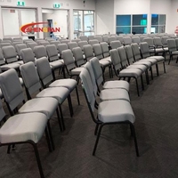 Chaise d'église de bonne qualité à bas prix, prix bas, nouveau design rembourré, siège d'église gris cinza, chaises de prière